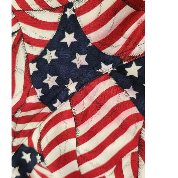 Chaps Ralph Lauren Stars Stripes Americana Flag Short Sleeve Shirt Size Medium - Picture 4 of 6